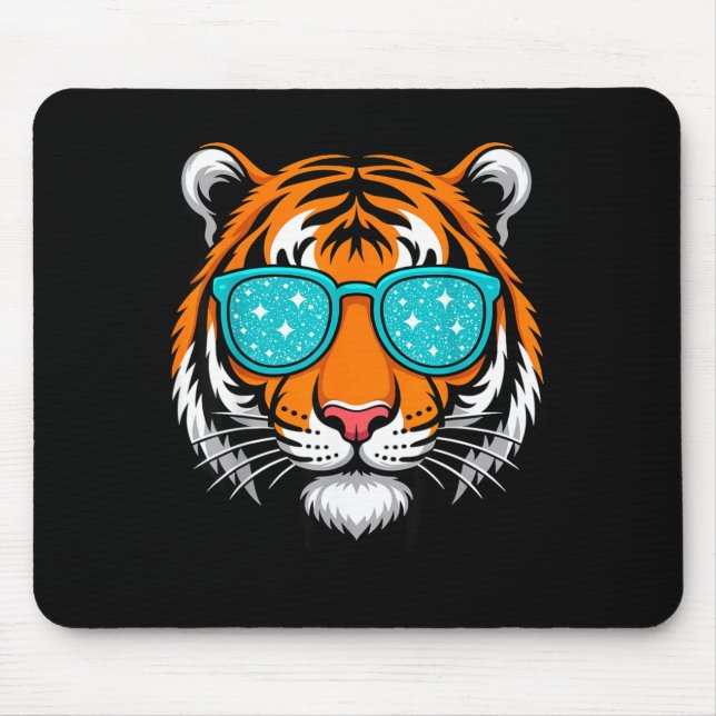 Cool Shirts For Boys Kids, Funny Tiger Sungles  Mousepad (Vorne)