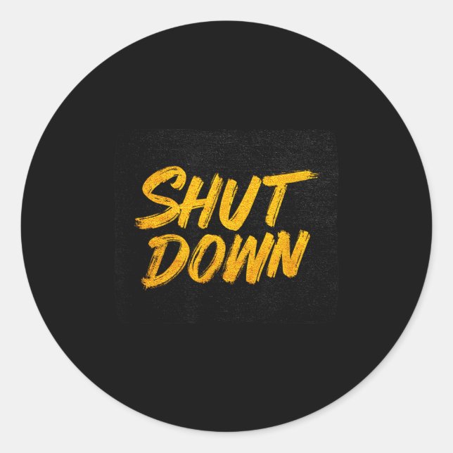 Cool Shut Down Logo  Runder Aufkleber (Vorderseite)