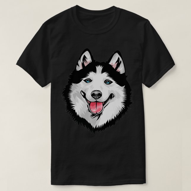 Cool Siberian Husky Face Premium  T-Shirt (Design vorne)