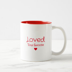 Cool Simple Love with Heart Typografy   Rotes Gesc Zweifarbige Tasse