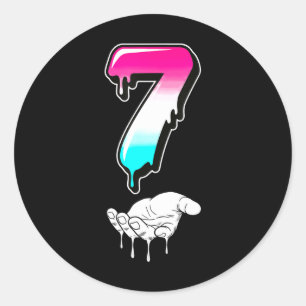 Cool Six Seven 6 7 Meme Gen Alpha Slang Kostüm Ma Runder Aufkleber