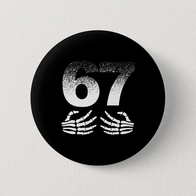 Cool Six Seven Gen Alpha Slang Beliebtes Meme Tren Button (Vorderseite)