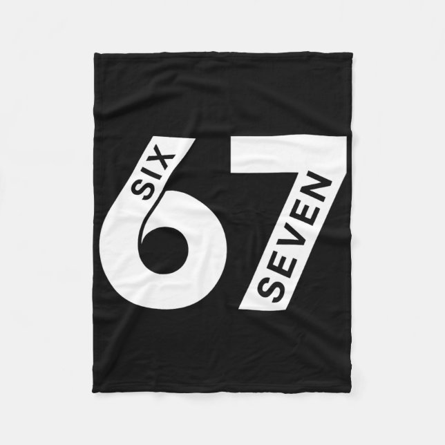 Cool Six Seven Zahl Gen Alpha Slang 6 7 Trend Fleecedecke (Vorderseite)