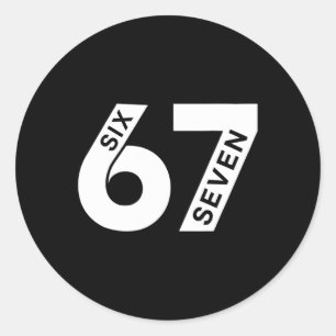 Cool Six Seven Zahl Gen Alpha Slang 6 7 Trend Runder Aufkleber