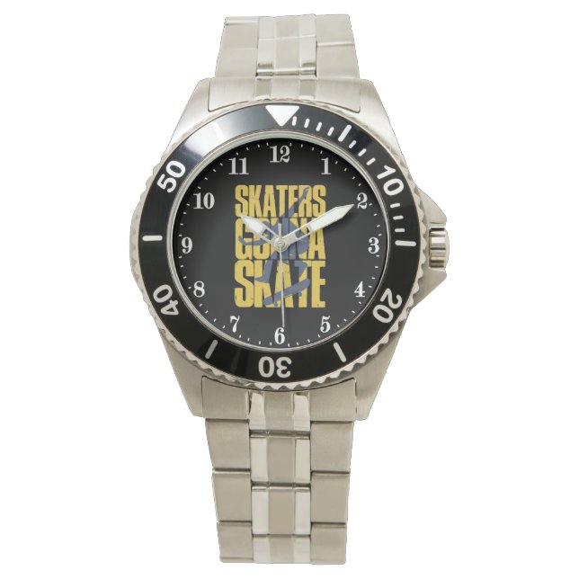 Cool Skateboarders word art  Armbanduhr (Vorderseite)