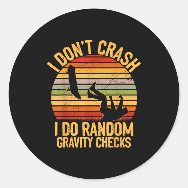 Cool Skateboarding Lover Men Women Kids Skater Ska Runder Aufkleber (Vorderseite)