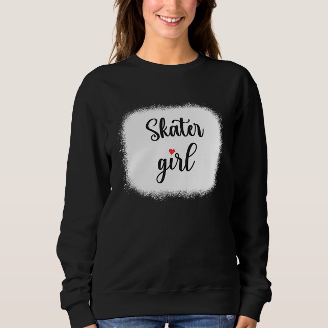 Cool Skater Girl Skating Skateboarding Skateboard Sweatshirt (Vorderseite)