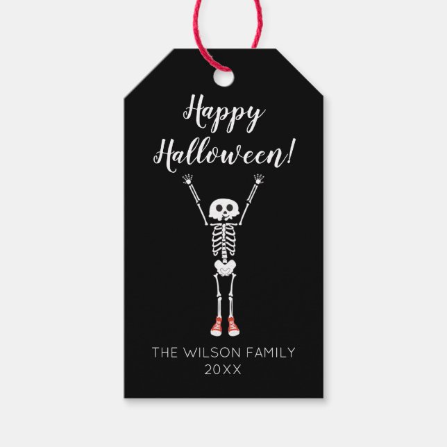 Cool Skeleton Halloween-Party Gefallen Geschenkanhänger (Vorderseite)