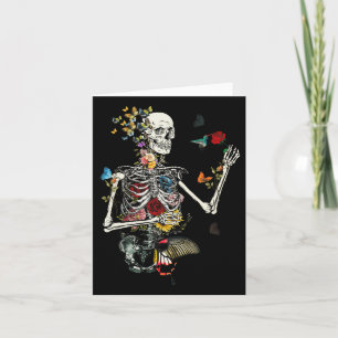 Cool Skeletton Pflanze Natur Blume Halloween Karte