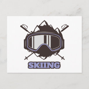 Cool Ski Helmet Postkarte