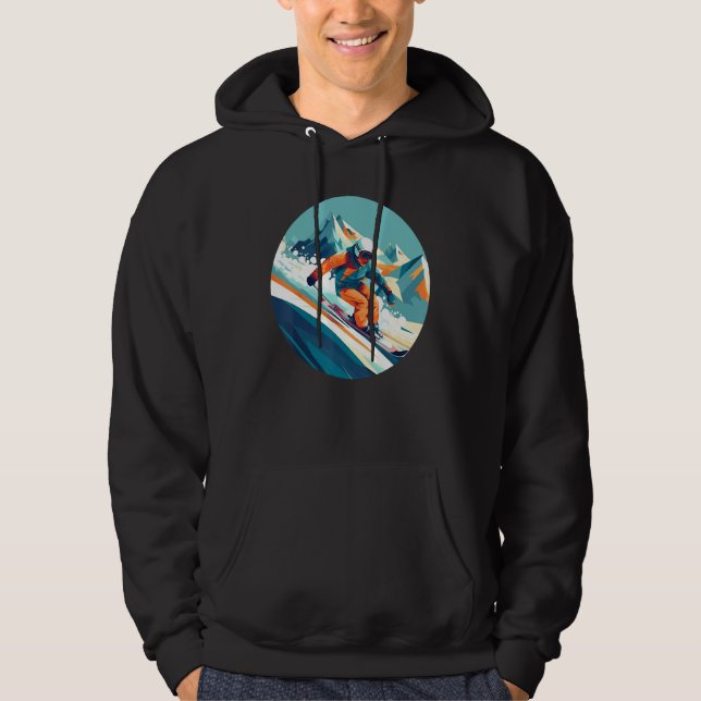 Cool Ski Sport in Winter for Cool Snow Slope Hoodie (Vorderseite)