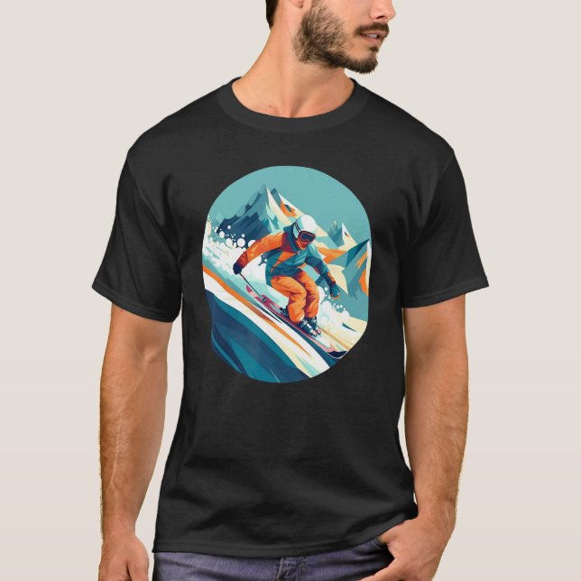Cool Ski Sport in Winter for Cool Snow Slope T-Shirt (Vorderseite)