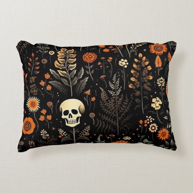 Cool Skull Halloween Pattern Dekokissen (Vorderseite)
