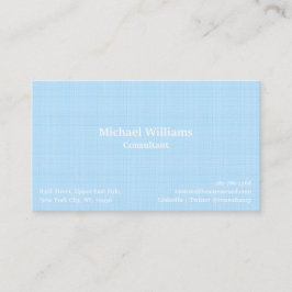 Cool Sky Blue Trendy Chic Checkered Lines Modern Visitenkarte