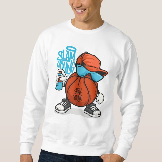 Cool Slam Dunk Basketball Graffiti Cartoon T - Shi Sweatshirt (Vorderseite)