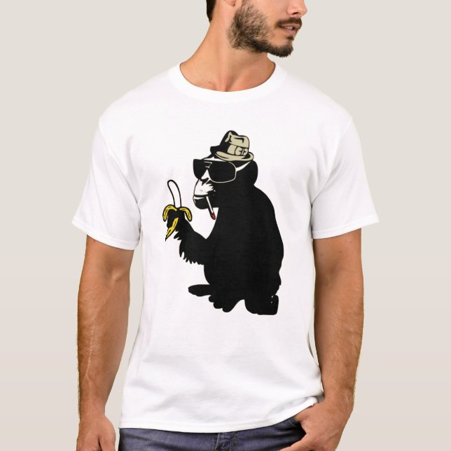 cool smoking monkey T-Shirt (Vorderseite)