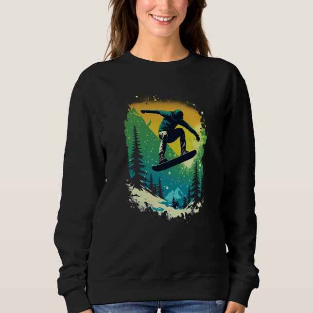 Cool Snowboarder Snowboarding Mountains Ski Men's  Sweatshirt (Vorderseite)