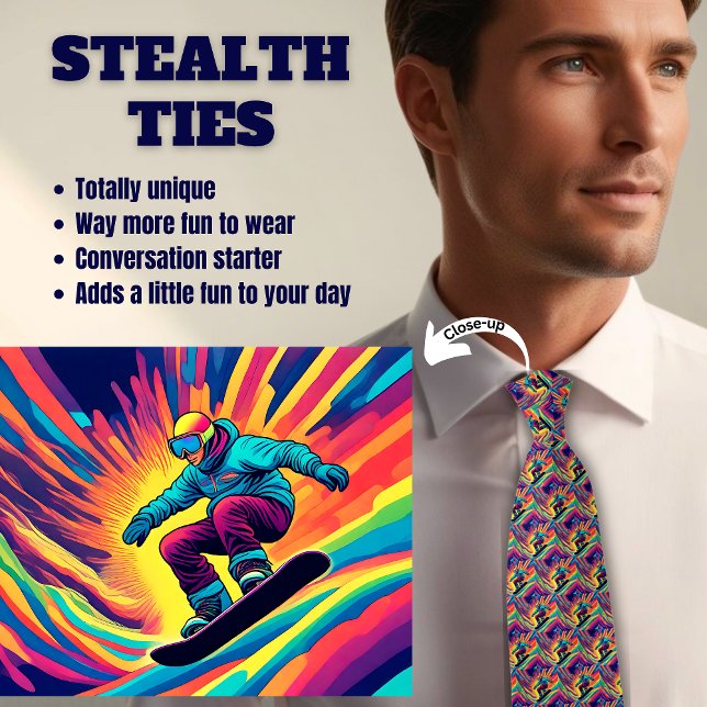 Cool Snowboarder Stealth Neck Tie Krawatte (Von Creator hochgeladen)