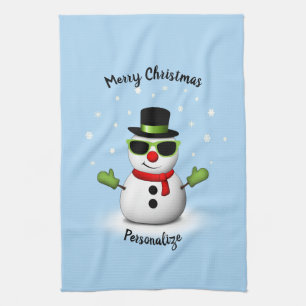 Cool Snowman Adorable Smirk Weihnachtsmann persona Geschirrtuch
