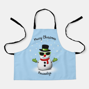 Cool Snowman Adorable Smirk Weihnachtsmann persona Schürze