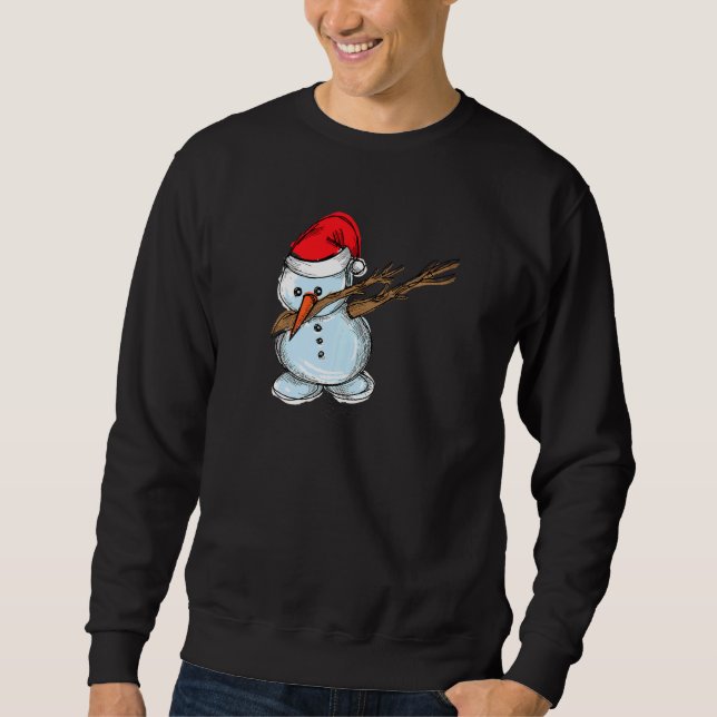 Cool Snowman Dab Dabbing Dancing Christmas Xmas Pa Sweatshirt (Vorderseite)