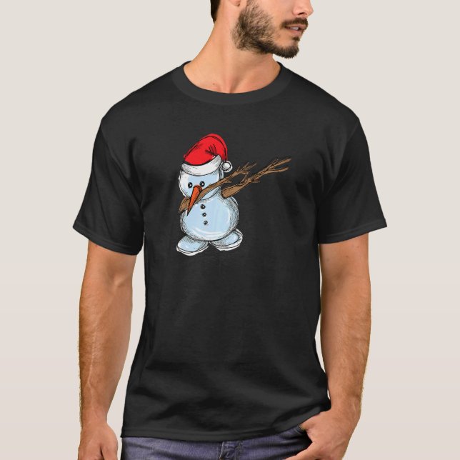 Cool Snowman Dab Dabbing Weihnachten Weihnachten W T-Shirt (Vorderseite)