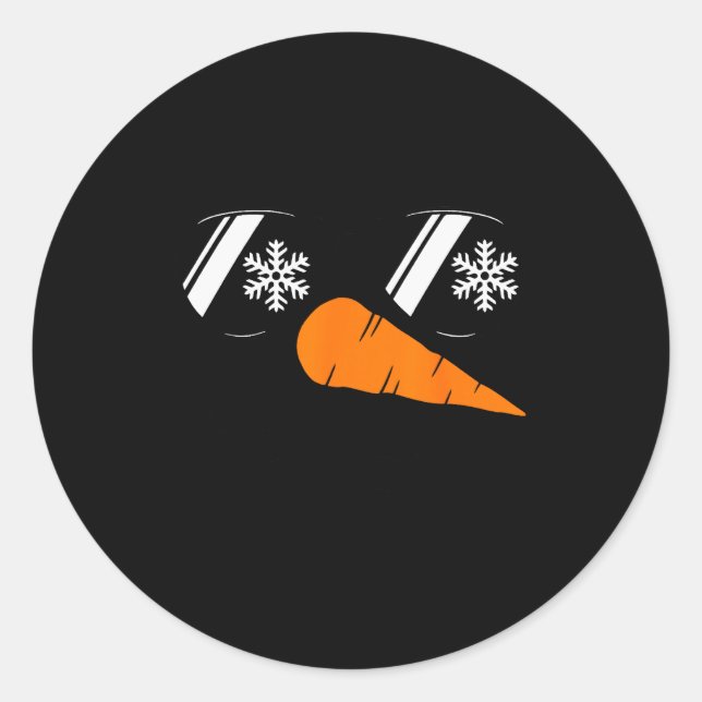 Cool Snowman Face Gles Christmas Xmas Costume Boy  Runder Aufkleber (Vorderseite)