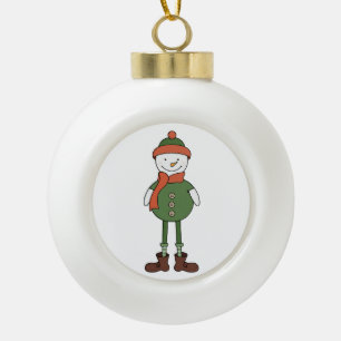 Cool Snowman Keramik Kugel-Ornament