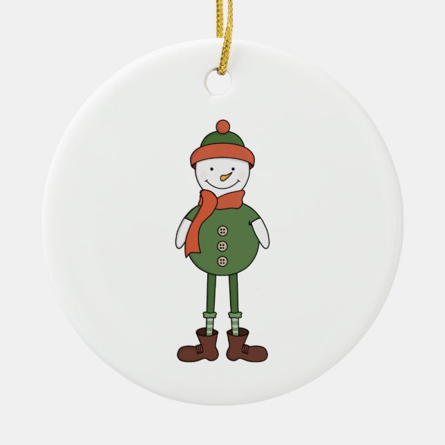 Cool Snowman Keramik Ornament (Vorne)