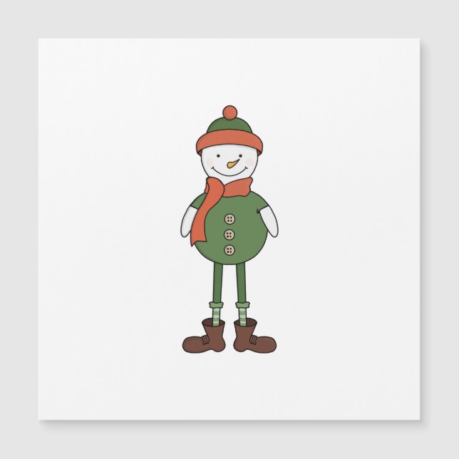 Cool Snowman Magneteinladung (Vorderseite)