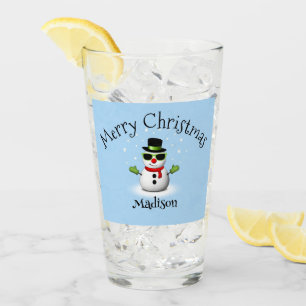Cool Snowman Merina Weihnachten Familienname Glas