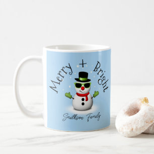 Cool Snowman Merry Bright Weihnachts Custom Family Kaffeetasse