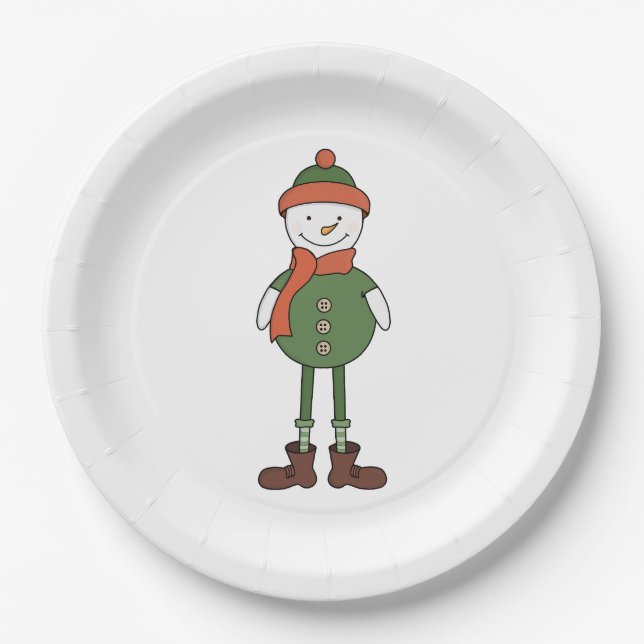 Cool Snowman Pappteller (Vorderseite)