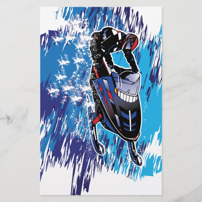 Cool Snowmobiler Briefpapier (Vorderseite)