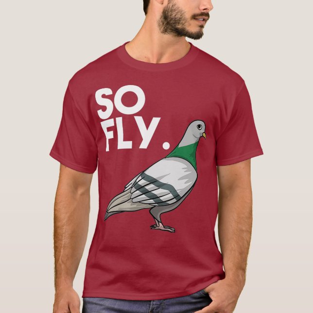Cool So Fly Funny Taube Whispern Pet Bird T-Shirt (Vorderseite)