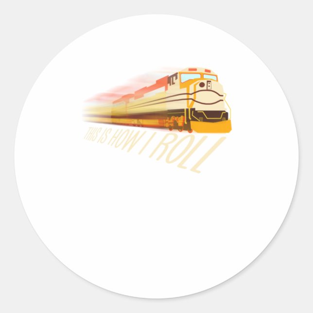 Cool so Roll Funny Railway Locomotiv Runder Aufkleber (Vorderseite)