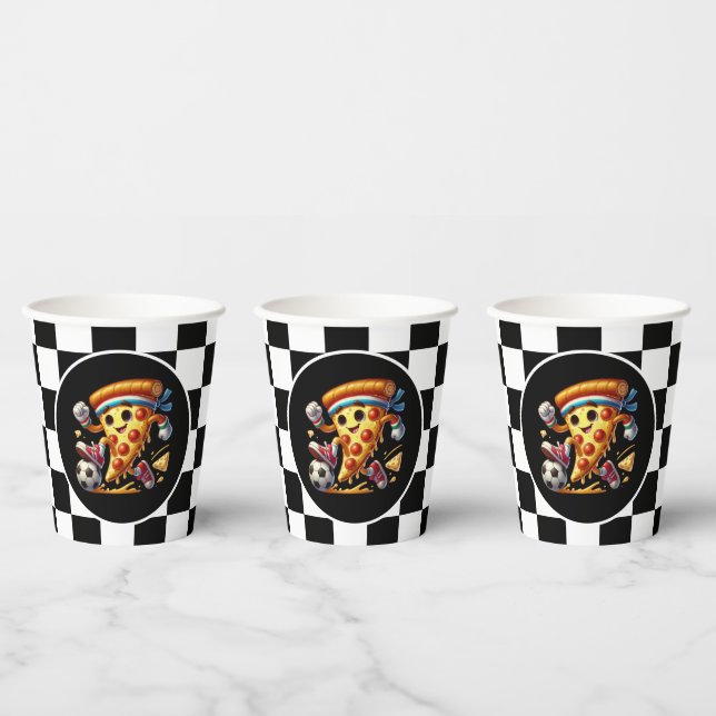 Cool Soccer Pizza Party Pappbecher (Multi)