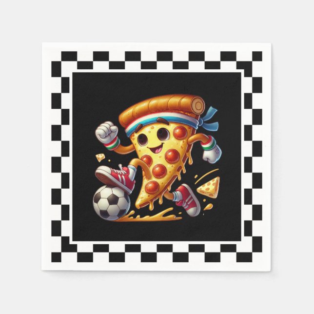 Cool Soccer Pizza Party Serviette (Vorderseite)