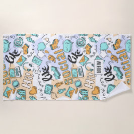 Cool Social Media benutzerdefiniertes Strandhandtu Strandtuch