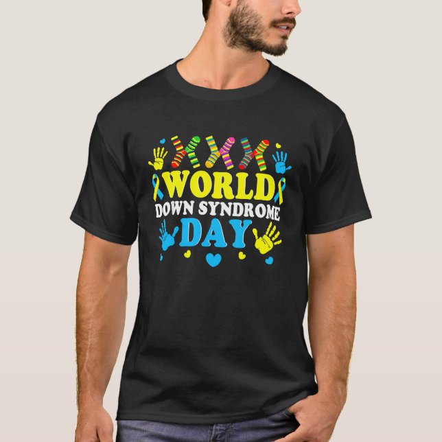 Cool Socks World Down Syndrome Awareness Supporter T-Shirt (Vorderseite)