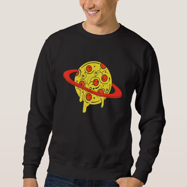 Cool Space Pizza I Liebe Pizza Planet Graphic De Sweatshirt (Vorderseite)