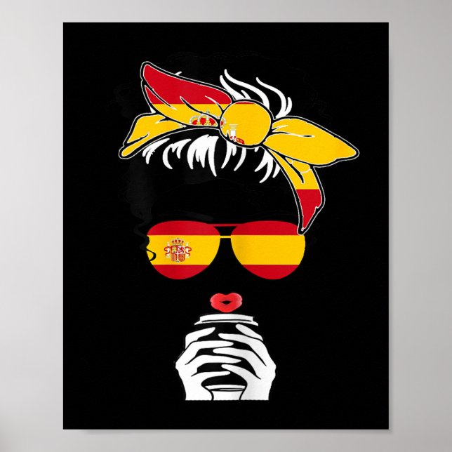 Cool Spanish Coffee Mama Mom Girl Sis Aunt Spain F Poster (Vorne)
