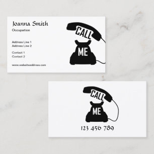 Cool Spaß Schwarz-weiß Rufen Sie mich Vintag an Visitenkarte