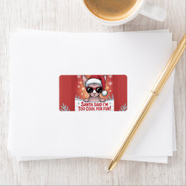 Cool Sphynx Cat Christmas Santa Design Adressaufkleber