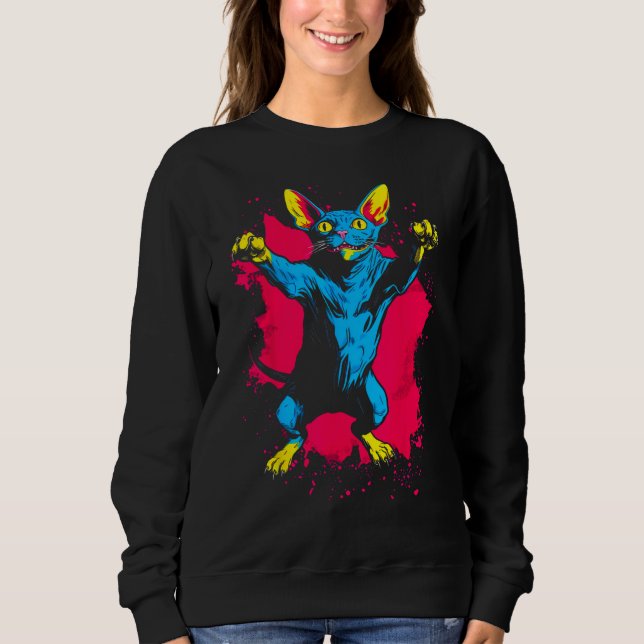 Cool Sphynx Hairless Cat Sweatshirt (Vorderseite)
