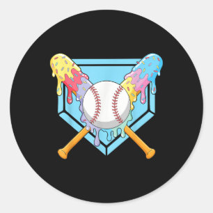 Cool Sport Baseball Zuhause Plate Tropfen mit Spri Runder Aufkleber