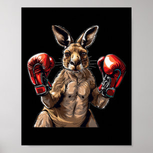 Cool Sport Känguru mit Mitten zum Auspuncken Poster