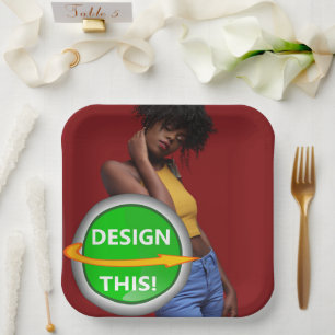 COOL! Square Paper Plate - 9" - Custom Pappteller