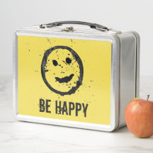 Cool Stained Happy Smiling face Custom text yellow