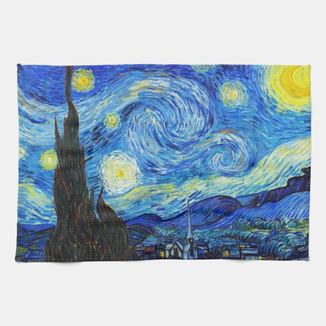 Cool Starry Night Vincent Van Gogh Gemälde Handtuch (Horizontal)